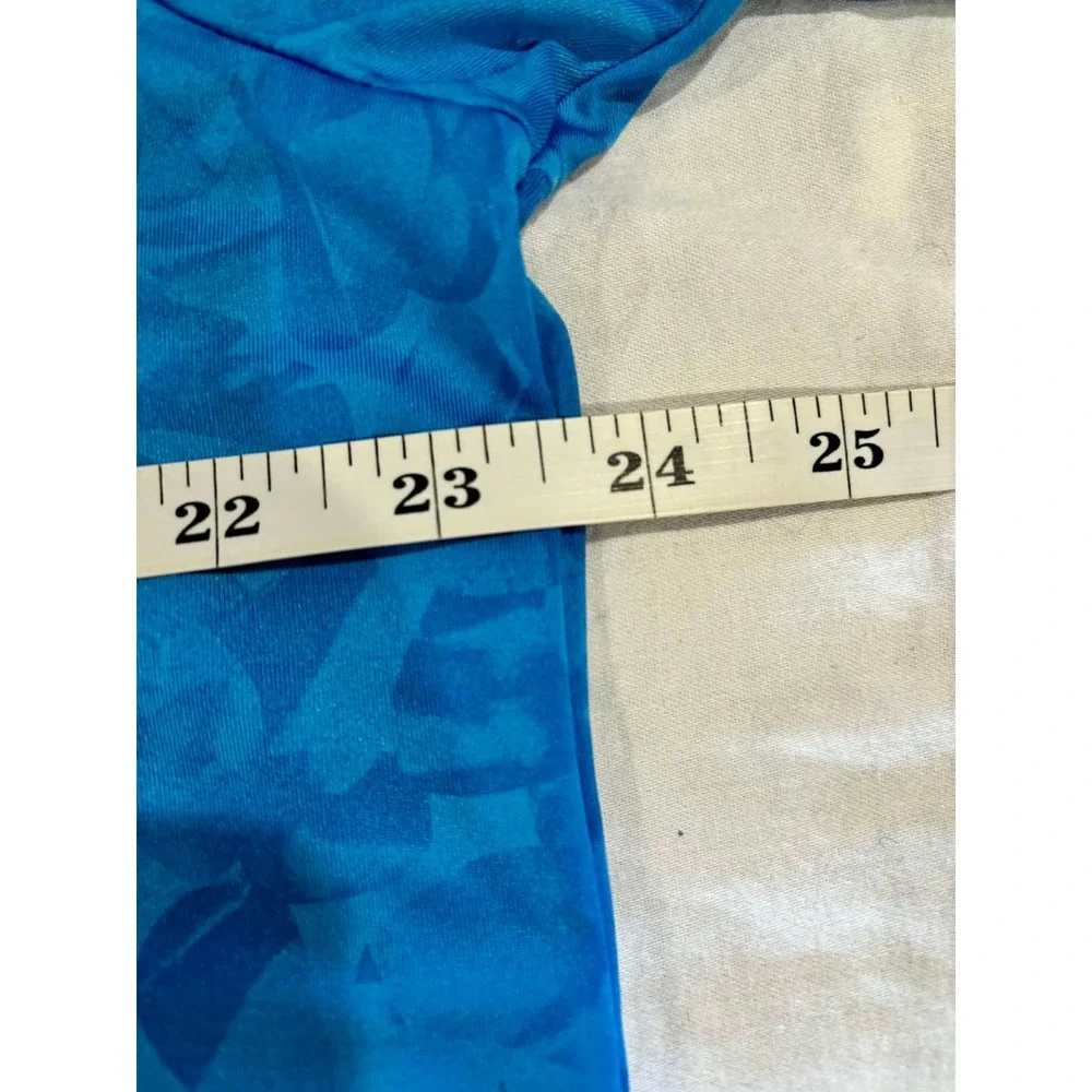 Adidas Mens Blue Tonal Leaf Print Golf Polo Shirt Large Mountain Logo Short Slv‎